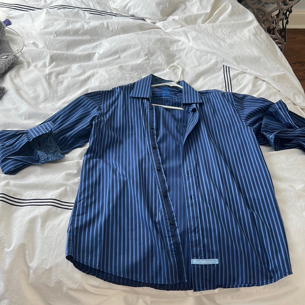 MENS english laundry button down striped shirt (size 16 34/35)